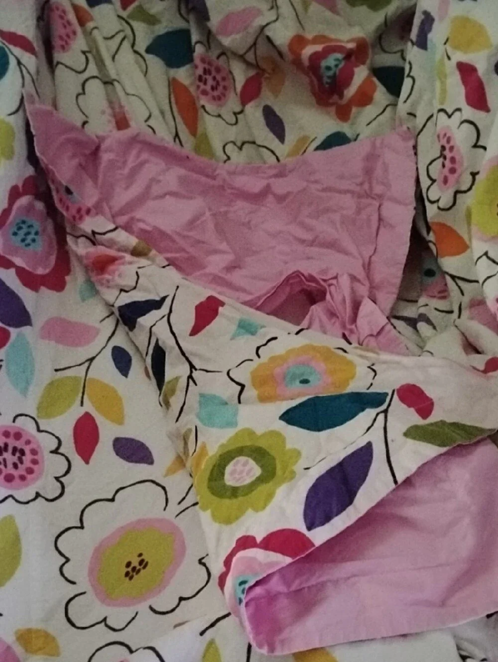Pottery Barn Teen Floral Multicolor Duvet Cover - & pillow Case.Used Condition